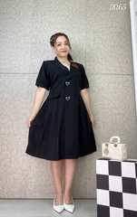 Đầm Vest BIGSIZE đi tiệc sang tong thiết kế 2 nút kiểu hình Tim sang trọng dáng A che bụng - 18165 - tiec
