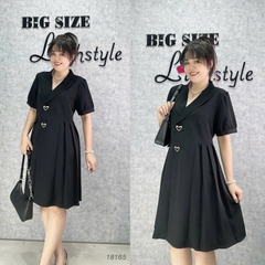 Đầm Vest BIGSIZE đi tiệc sang tong thiết kế 2 nút kiểu hình Tim sang trọng dáng A che bụng - 18165 - tiec