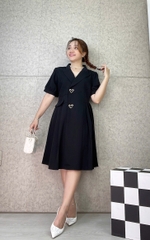 Đầm Vest BIGSIZE đi tiệc sang tong thiết kế 2 nút kiểu hình Tim sang trọng dáng A che bụng - 18165 - tiec