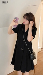 Đầm Vest BIGSIZE đi tiệc sang tong thiết kế 2 nút kiểu hình Tim sang trọng dáng A che bụng - 18165 - tiec