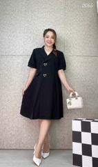 Đầm Vest BIGSIZE đi tiệc sang tong thiết kế 2 nút kiểu hình Tim sang trọng dáng A che bụng - 18165 - tiec