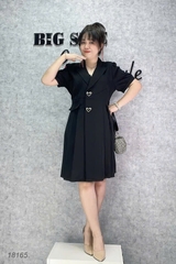 Đầm Vest BIGSIZE đi tiệc sang tong thiết kế 2 nút kiểu hình Tim sang trọng dáng A che bụng - 18165 - tiec
