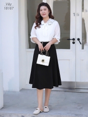 18167 Váy dài 2 nút 00297 ĐEN