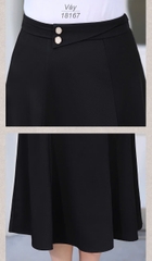 18167 Váy dài 2 nút 00297 ĐEN