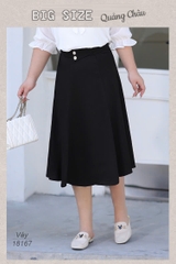 18167 Váy dài 2 nút 00297 ĐEN