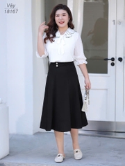 18167 Váy dài 2 nút 00297 ĐEN