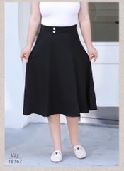 18167 Váy dài 2 nút 00297 ĐEN