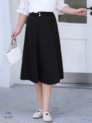 18167 Váy dài 2 nút 00297 ĐEN
