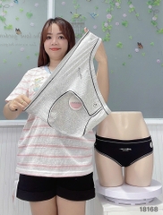 Quần lót chip BIGSIZE Quảng Châu viền chữ MO chất thun đẹp, co giãn - 18168 - XÁM