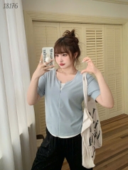 S-0030- 18176 Áo kéo V - XANH