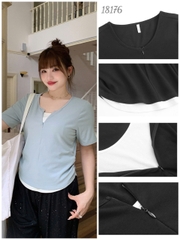 S-0030- 18176 Áo kéo V - XANH