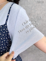 18178 Đầm yếm 2d 00414 Hoa- XANH