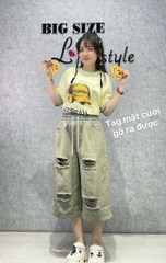 8909 - Q.Jean lửng LT rách cười-  000384