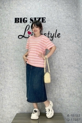 Áo thun BIGSIZE Quảng Châu kẻ Sọc sắc màu Ngọt Ngào dễ thương - 18193