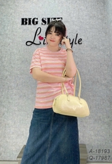 Áo thun BIGSIZE Quảng Châu kẻ Sọc sắc màu Ngọt Ngào dễ thương - 18193