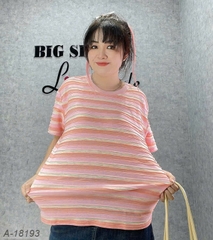 Áo thun BIGSIZE Quảng Châu kẻ Sọc sắc màu Ngọt Ngào dễ thương - 18193