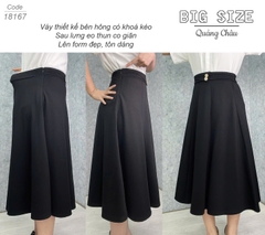 18167 Váy dài 2 nút 00297 ĐEN