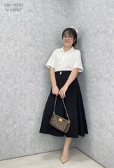 18167 Váy dài 2 nút 00297 ĐEN