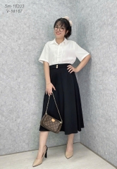 18167 Váy dài 2 nút 00297 ĐEN