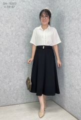18167 Váy dài 2 nút 00297 ĐEN
