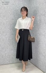 18167 Váy dài 2 nút 00297 ĐEN