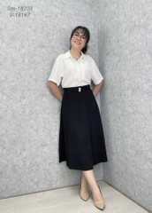 18167 Váy dài 2 nút 00297 ĐEN