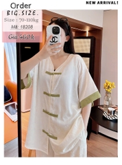 Bộ dài BIGSIZE QCCC SD.Trung Hoa cổ Tim trẻ trung, sang trọng - 18208- KEM