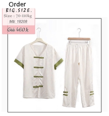 Bộ dài BIGSIZE QCCC SD.Trung Hoa cổ Tim trẻ trung, sang trọng - 18208- KEM