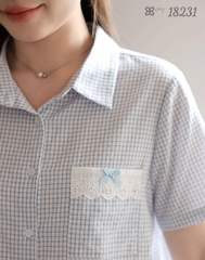 18231 Sơmi Caro 00315 CR túi Ren Nơ