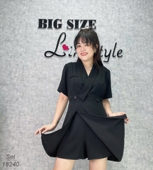 SALE - 18240 Ss.vet Set Vest xẻ QS - ĐEN