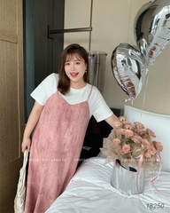 SALE - 18250  Đầm Yếm 00424 suông DC - HỒNG