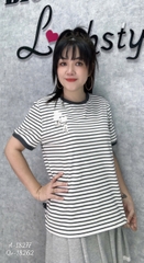 Áo thun BIGSIZE kẻ sọc logo G- thun cotton chất đẹp- 00261 - 18277