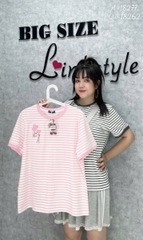 Áo thun BIGSIZE kẻ sọc logo G- thun cotton chất đẹp- 00261 - 18277