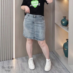 Quần váy Jean BIGSIZE QCCC chất jean co giãn nhiều dáng A lên form đẹp 00378-18285 - Xanh Nhạt