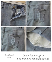 Quần váy Jean BIGSIZE QCCC chất jean co giãn nhiều dáng A lên form đẹp 00378-18285 - Xanh Nhạt