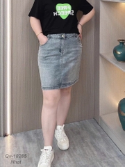 Quần váy Jean BIGSIZE QCCC chất jean co giãn nhiều dáng A lên form đẹp 00378-18285 - Xanh Nhạt