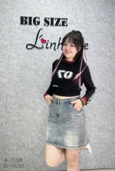 Quần váy Jean BIGSIZE QCCC chất jean co giãn nhiều dáng A lên form đẹp 00378-18285 - Xanh Nhạt