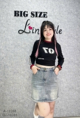 Quần váy Jean BIGSIZE QCCC chất jean co giãn nhiều dáng A lên form đẹp 00378-18285 - Xanh Nhạt
