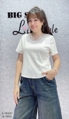 18307 A. Cổ tim 00270 Ren #63785 Trơn TRẮNG