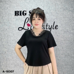 18307 A. Cổ tim 00270 Ren #63785 Trơn - ĐEN