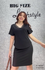 18307 A. Cổ tim 00270 Ren #63785 Trơn - ĐEN