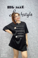 Áo thun BIGSIZE QCCC OVS OverSize chất đẹp chữ nhỏ ly cf - 18319