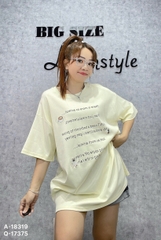Áo thun BIGSIZE QCCC OVS OverSize chất đẹp chữ nhỏ ly cf - 18319