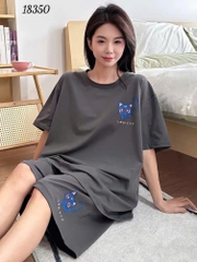 Bộ đùi màu trơn BIGSIZE QCCC chất mịn đẹp co giãn mặc mát logo Meo- 18350 - Xám