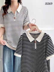 S-0020--18369 A.Polo sọc- 00288 - ĐEN