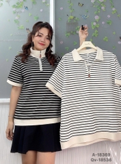 S-0020--18369 A.Polo sọc- 00288 - ĐEN