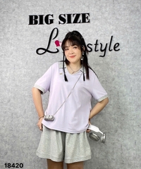 NEW.10- 18420 - Ss. Polo cổ V--00496- Tím