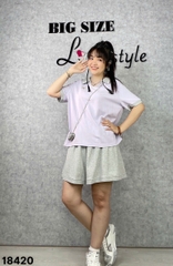 NEW.10- 18420 - Ss. Polo cổ V--00496- Tím