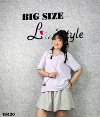 NEW.10- 18420 - Ss. Polo cổ V--00496- Tím