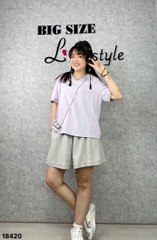 NEW.10- 18420 - Ss. Polo cổ V--00496- Tím